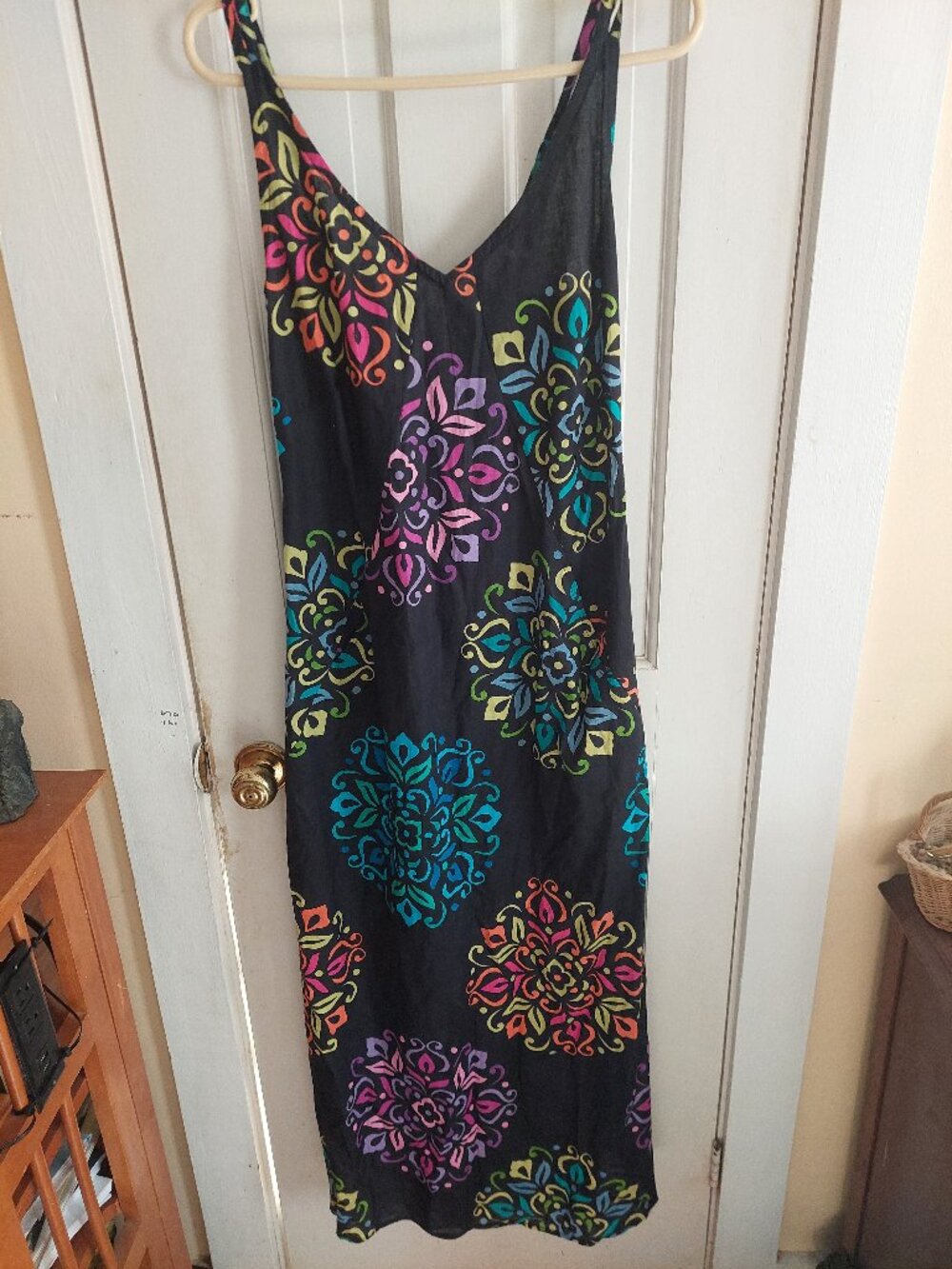 Aller Simplement Black/Multicolor Maxi Sundress L/XXL